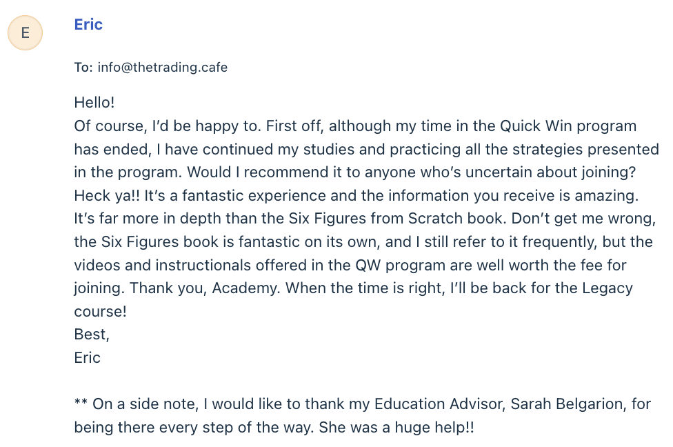 Email from Eric