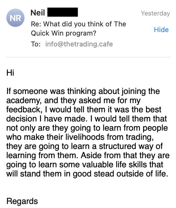 Email from Neil