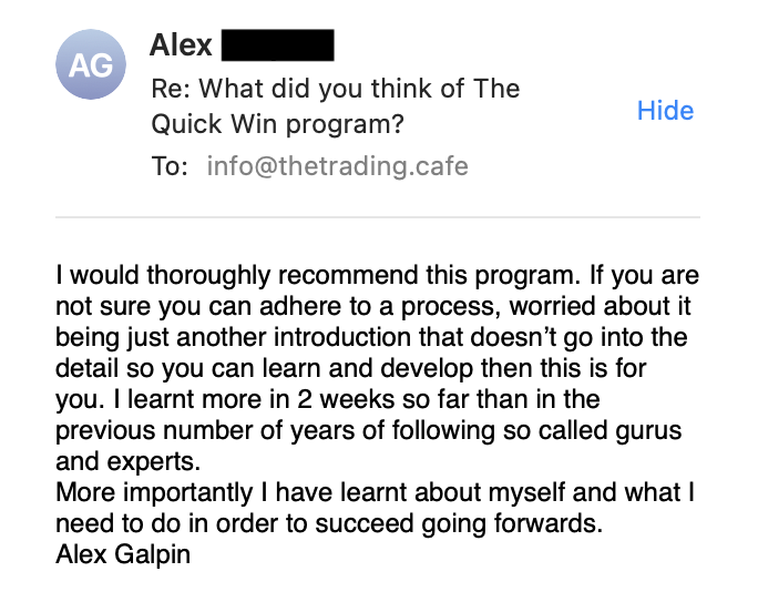 Email from Alex Galpin