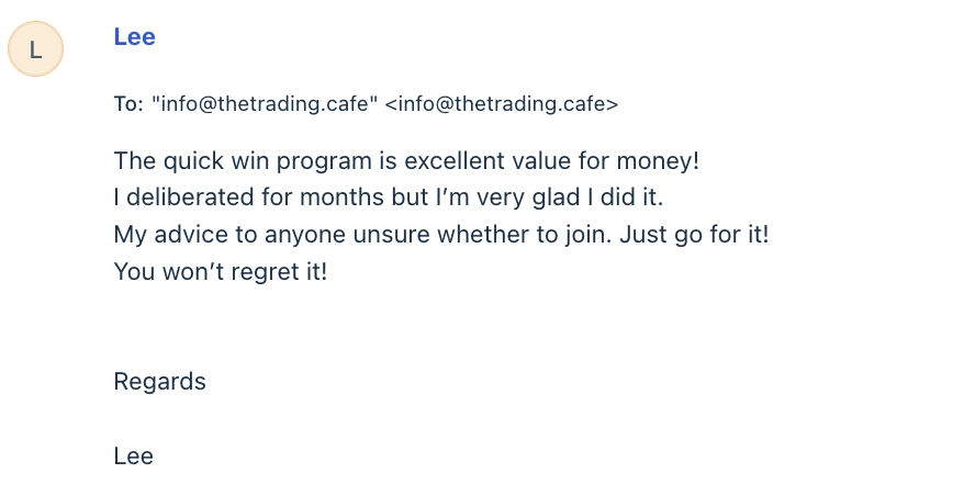 Email from Lee