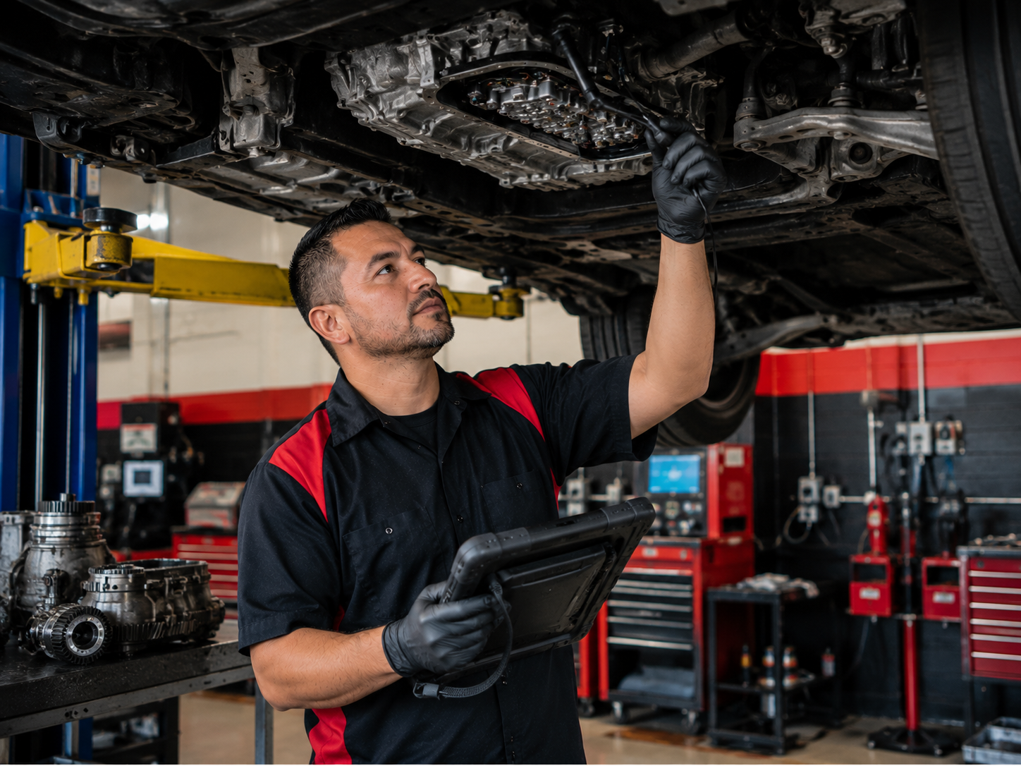 Transmission specialist diagnosing transmission problems in Palmdale California