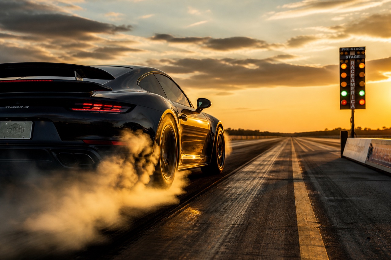 Drag race on a private airstrip