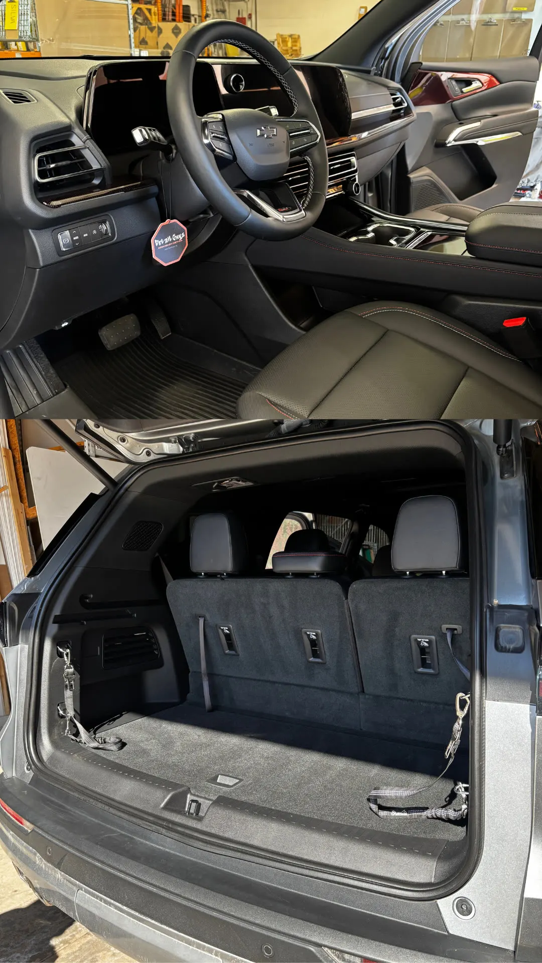 SUV dash, console and cargo area detailed