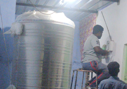 Villagers doing electrical