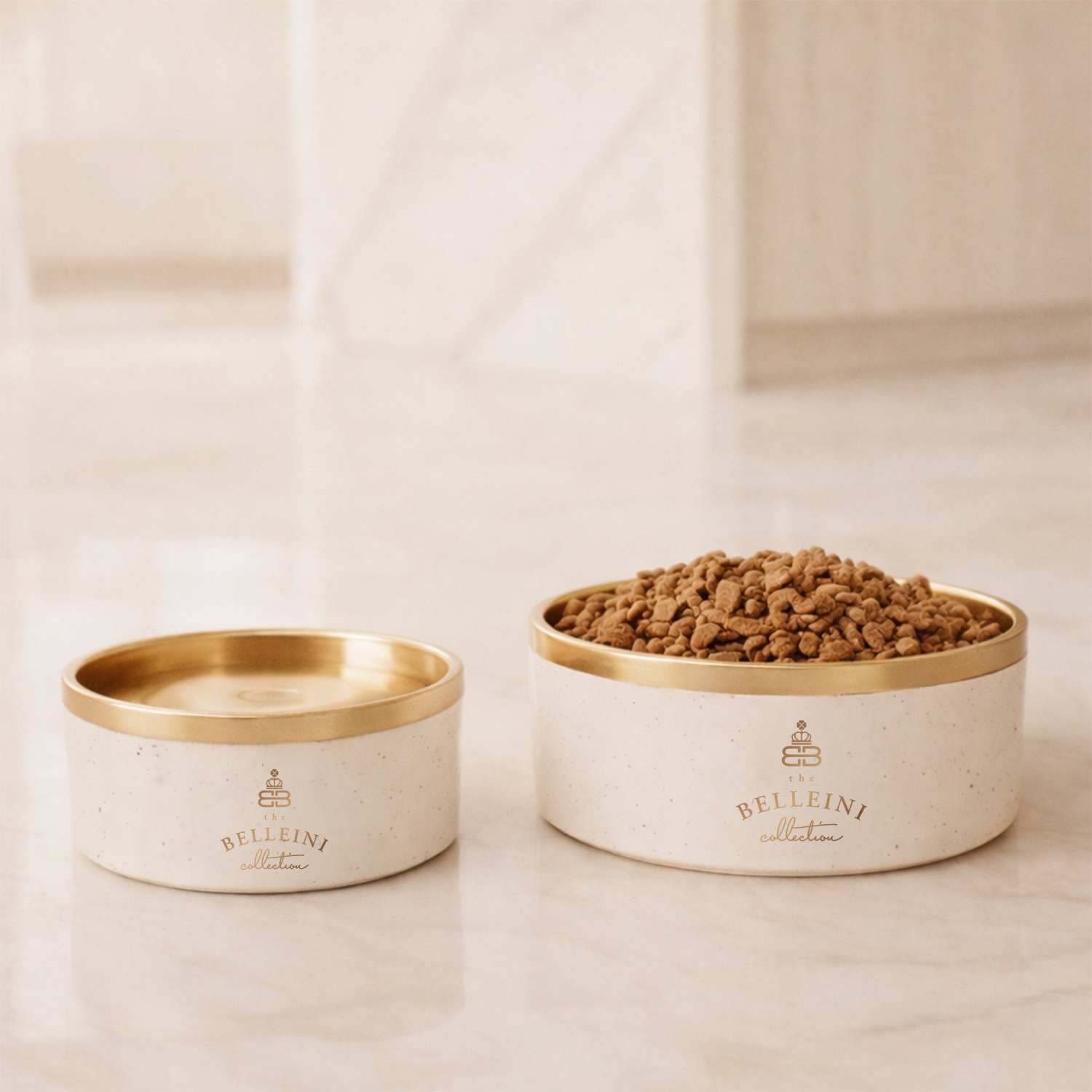 The Belleini Signature Bowl — gold and ivory stainless steel