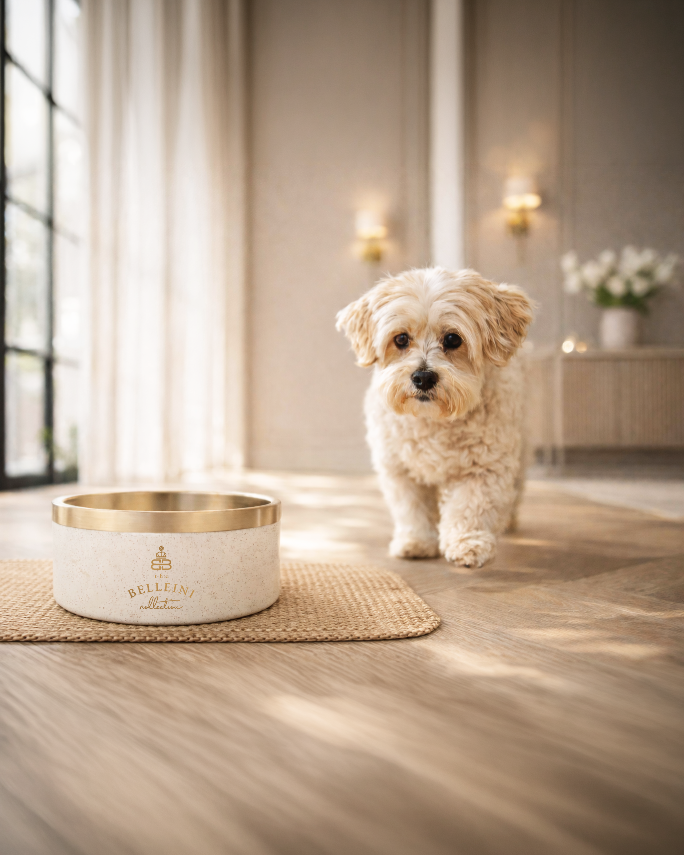Belleini dog with signature bowl
