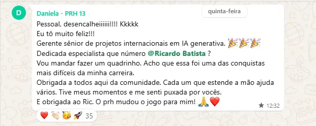 Depoimento de aluno
