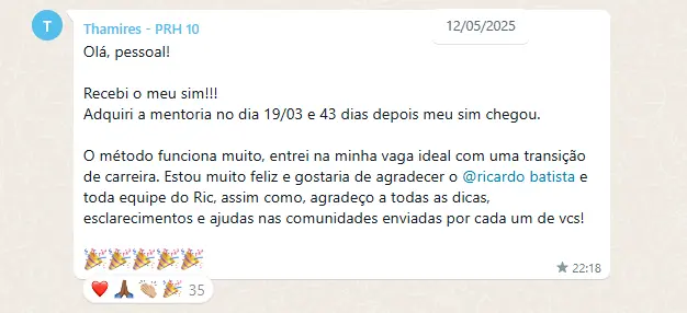Depoimento de aluno