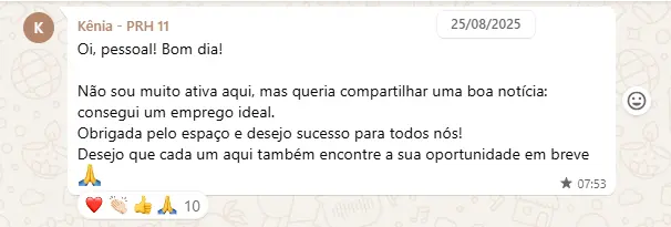 Depoimento de aluno