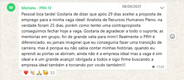 Depoimento de aluno