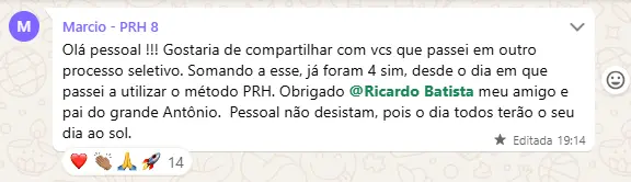 Depoimento de aluno