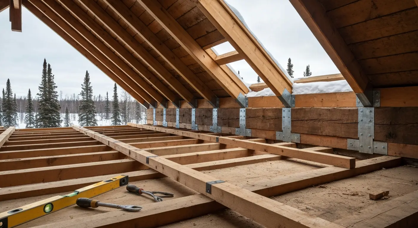 Roof structural repair after heavy snow