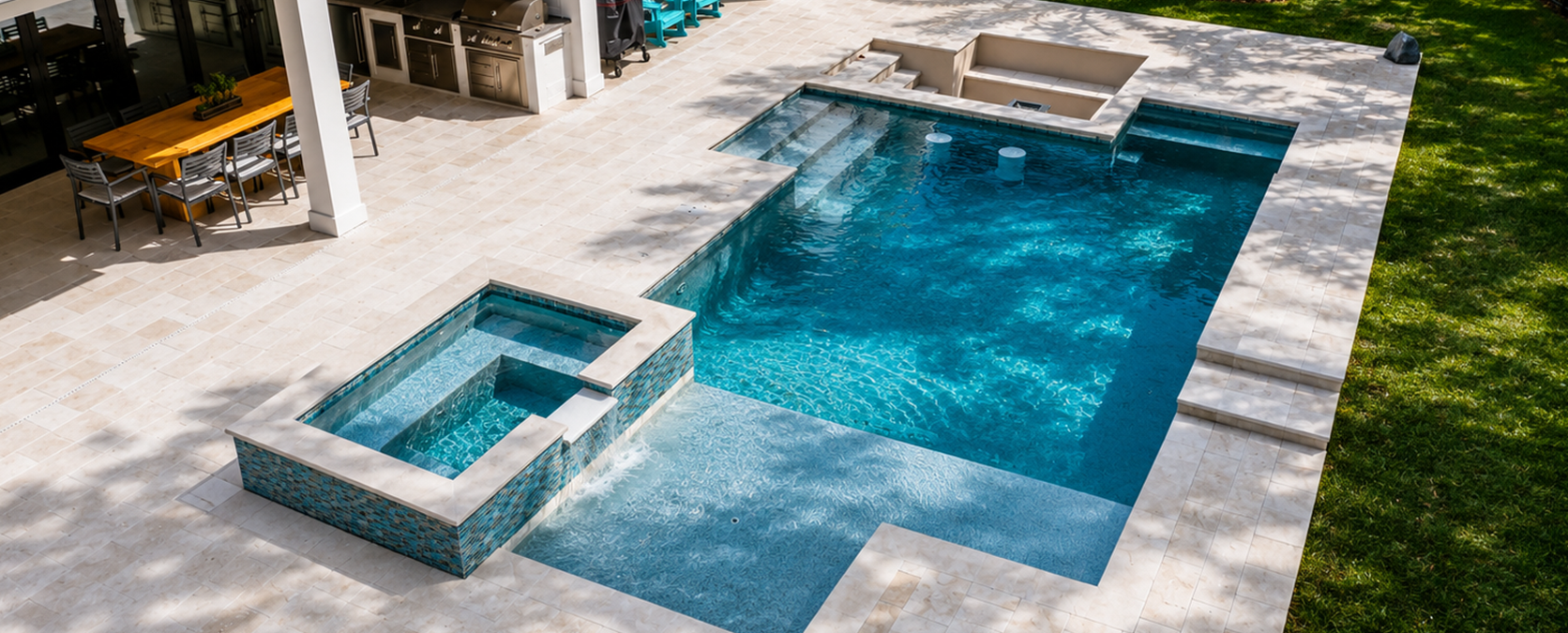 Custom pool, spa and outdoor living space