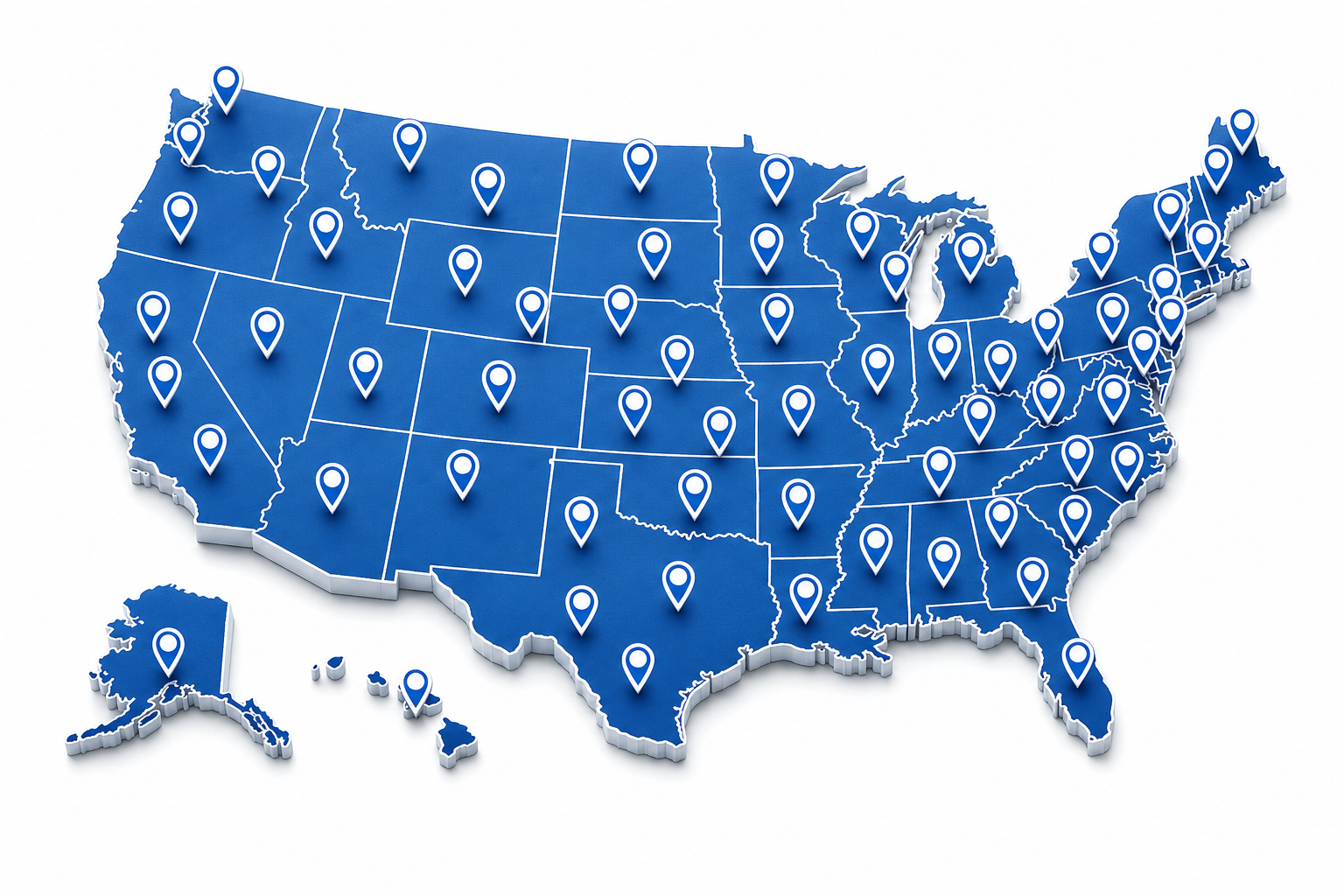 Map of the United States showing NAMBCP service locations