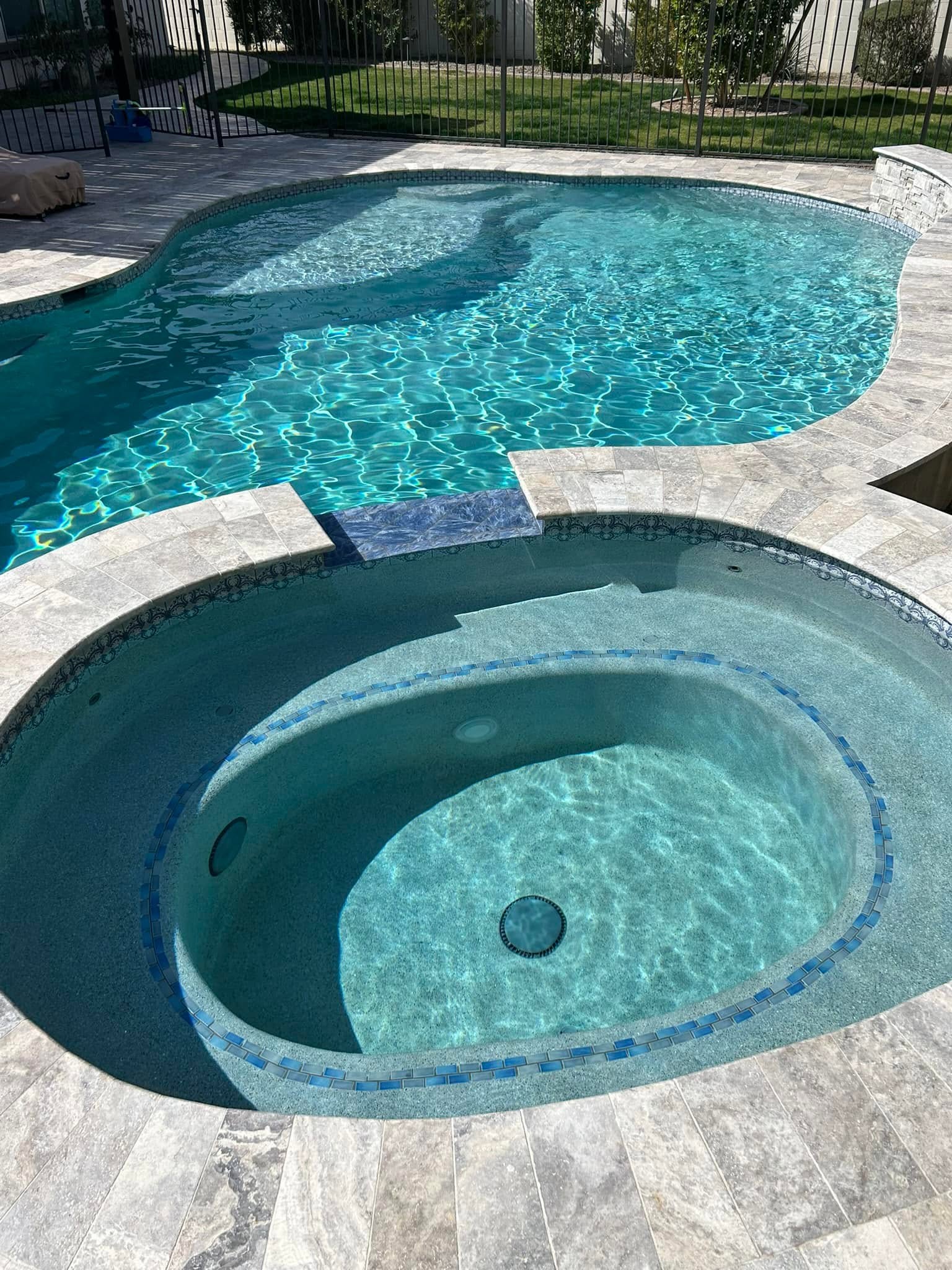 Professional pool cleaning chemicals and testing kit in Glendale