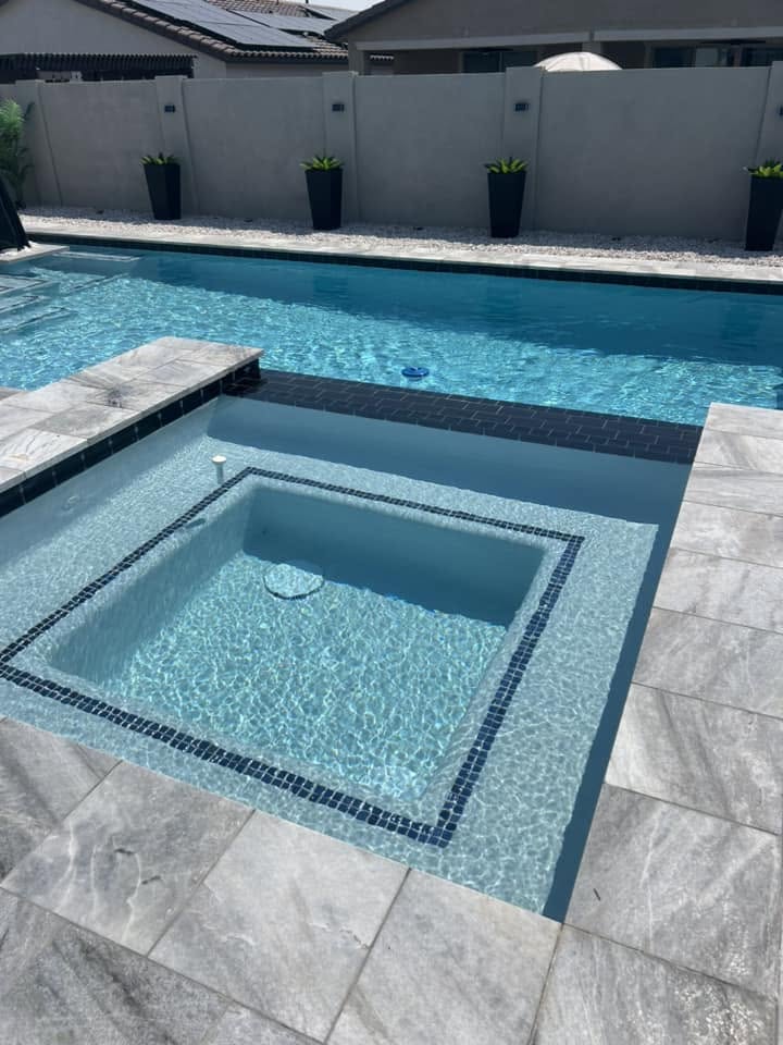 Sparkling clean pool water after service