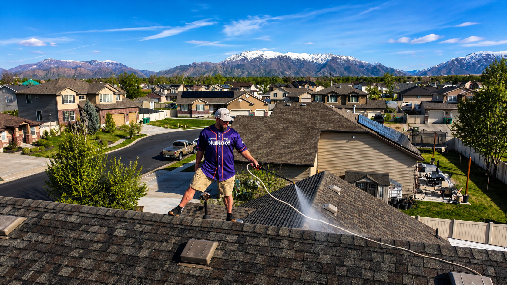 Before and after GoNano roof treatment