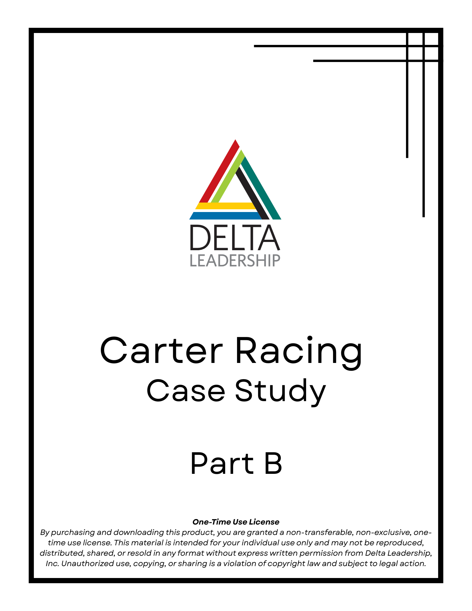 George Carter Racing Carter Racing Case Study Part B