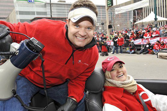 Storm Bennett at the Cincinnati Reds Opening Day Parade