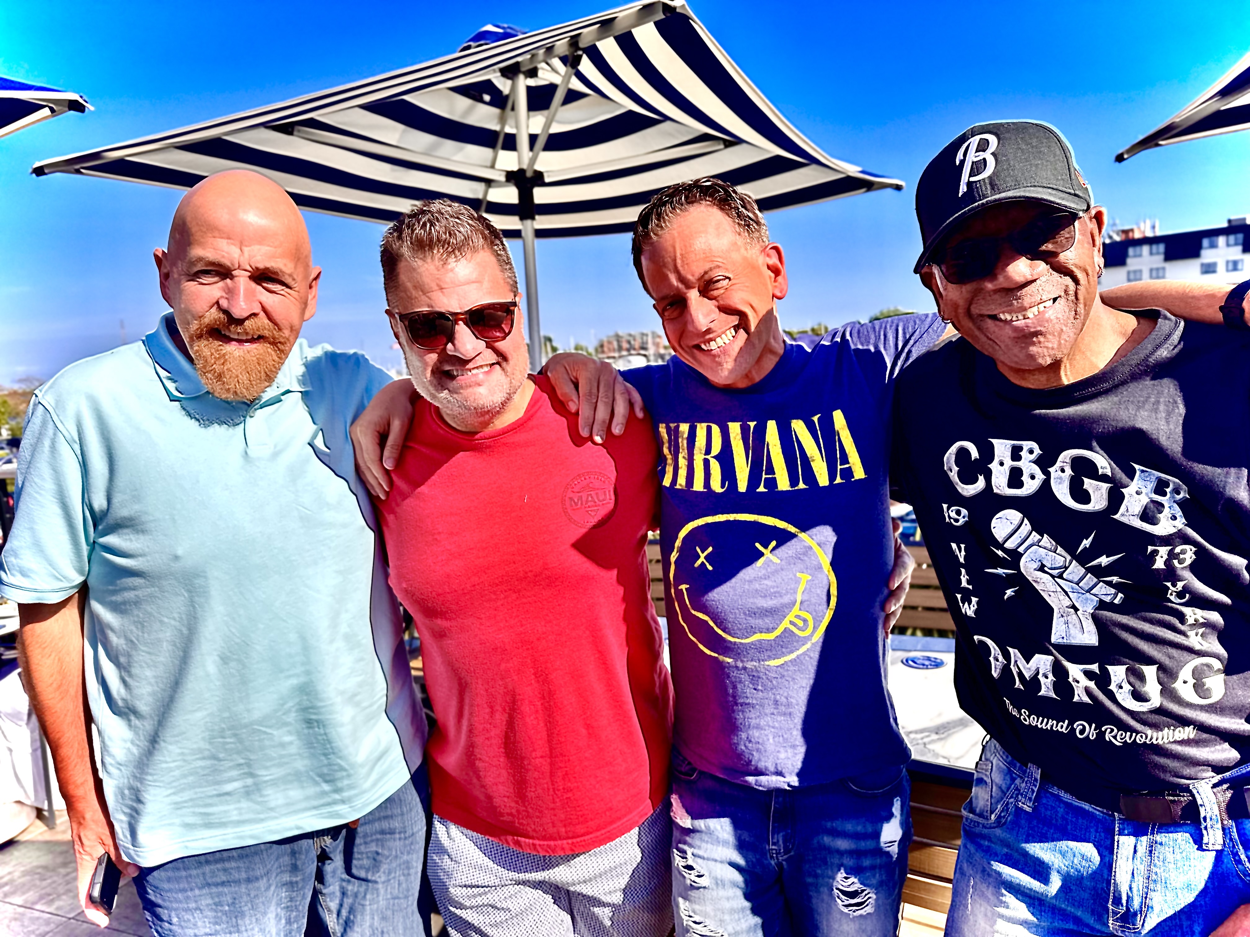 Storm Bennett with mentors Chuck Cruise and Terry Trouyet, and best friend Jason Kidd of VirtualJock.com