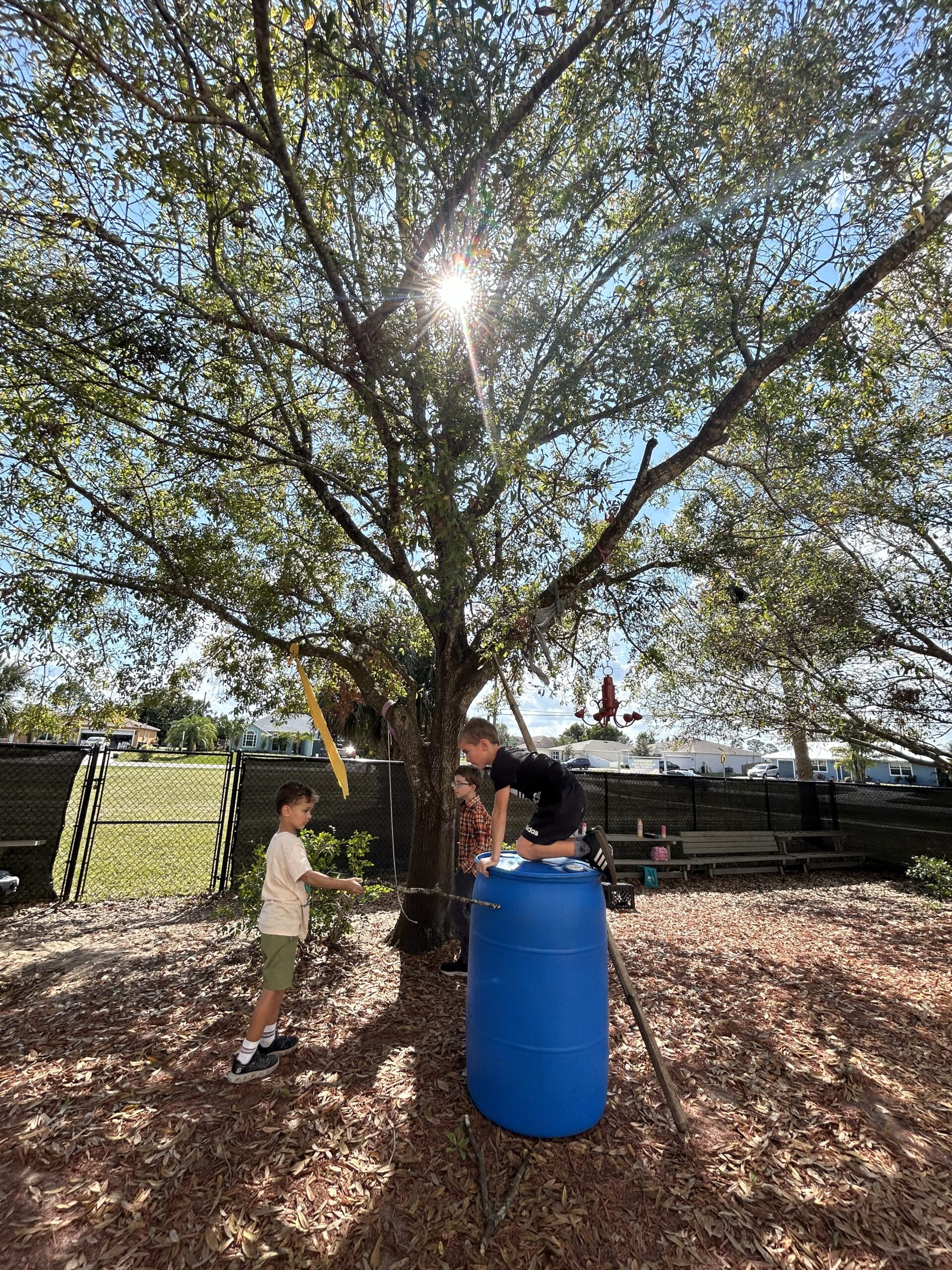 Learners playing outside