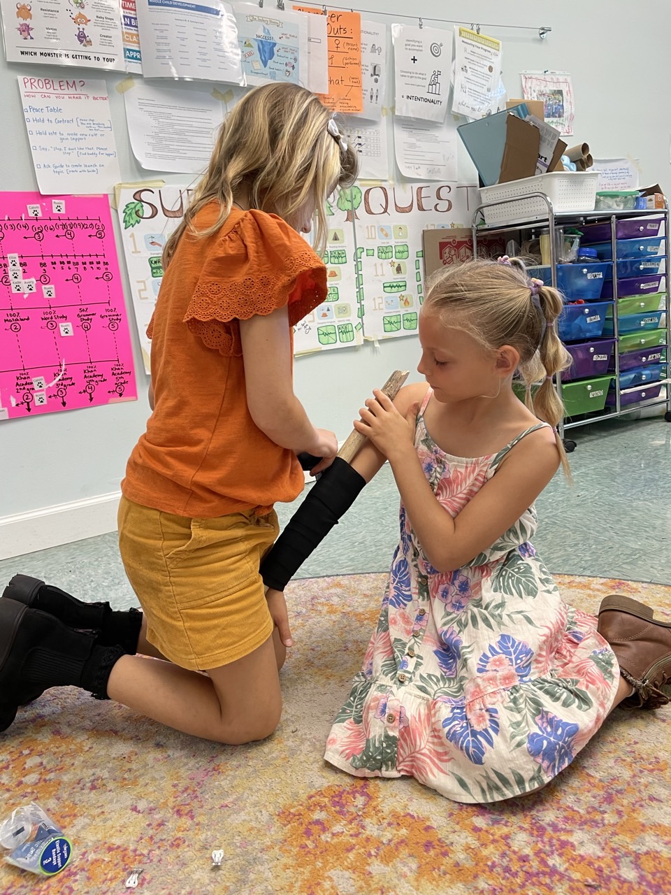Learners on a Survivor-themed hands-on quest