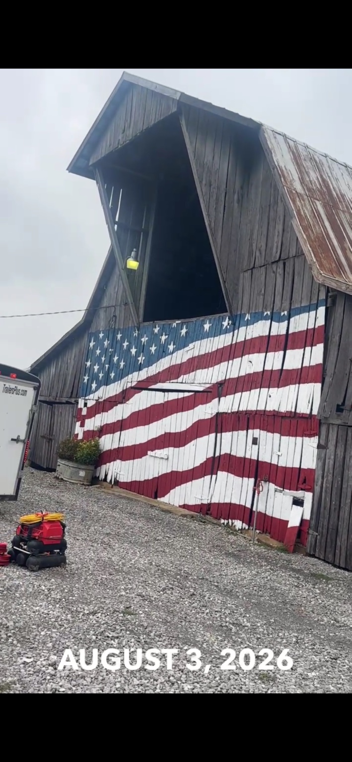 JT's Flag Barn — Existing weathered barn siding documented ahead of the renovation