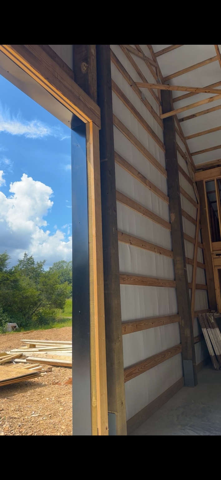 Duck River Honey Co. — Concrete slab and interior framing detail inside the commercial shop