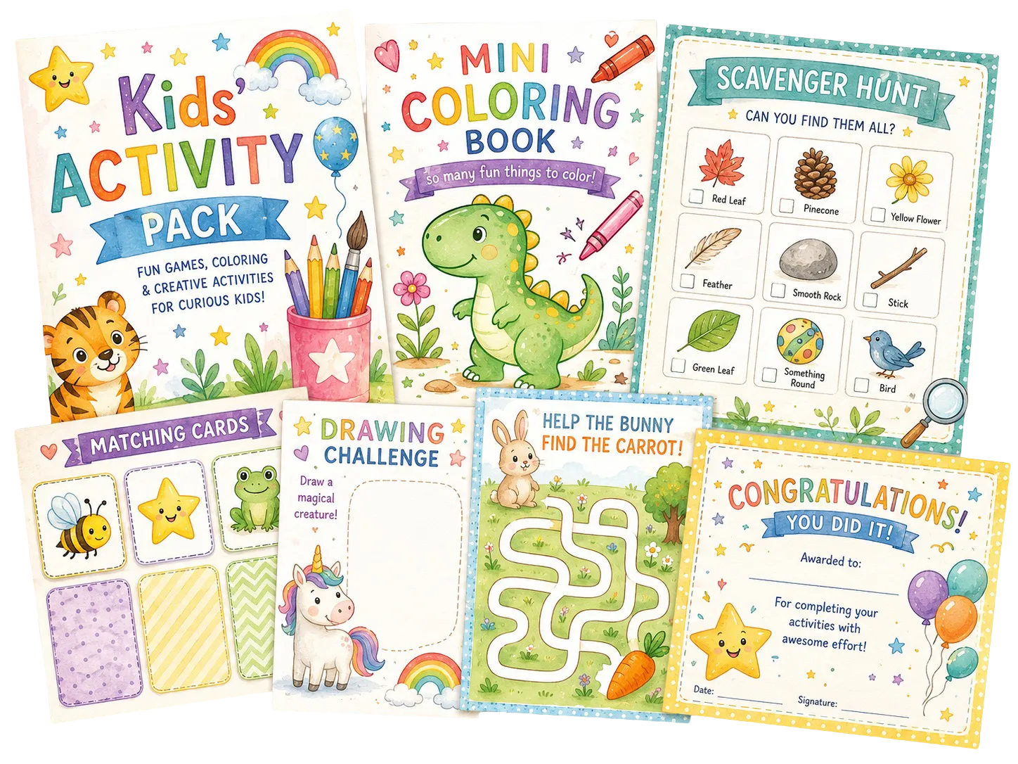 Kids activity printable bundle example