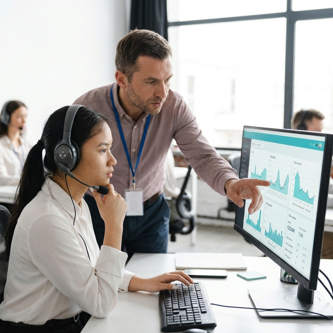 Contact center supervisor making a real-time decision with an agent mid-shift