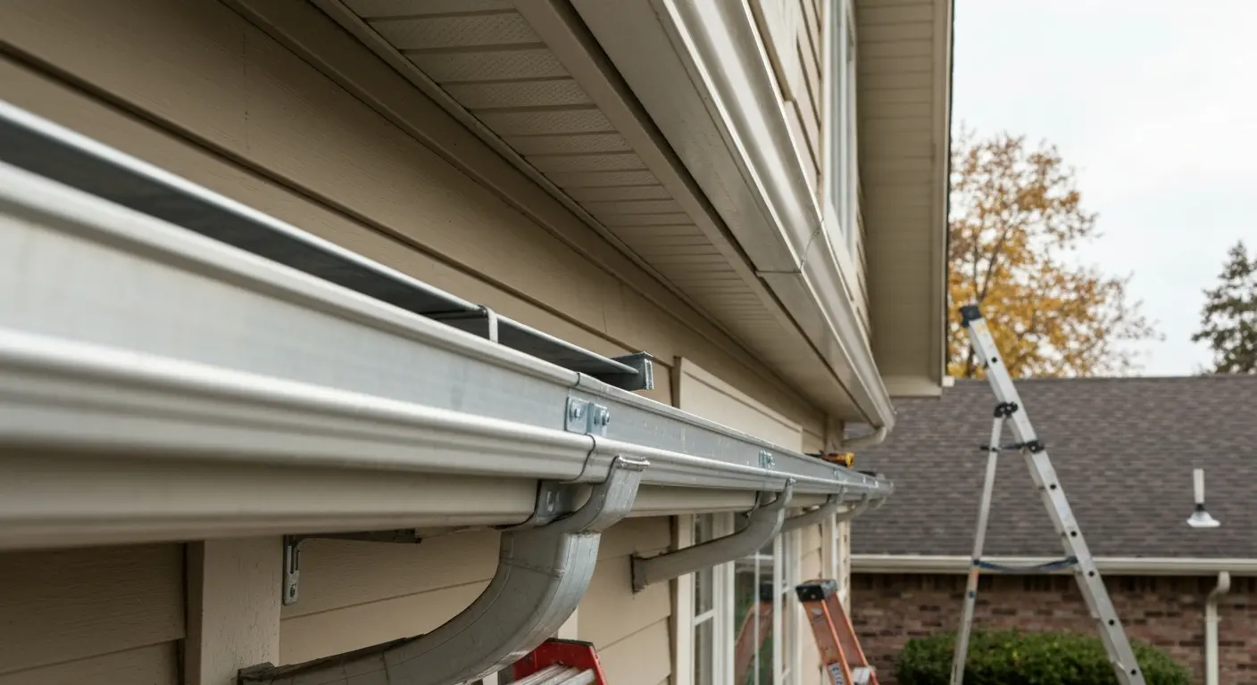 Gutter replacement on home exterior