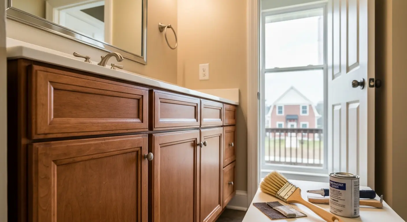 Bathroom cabinet refinishing