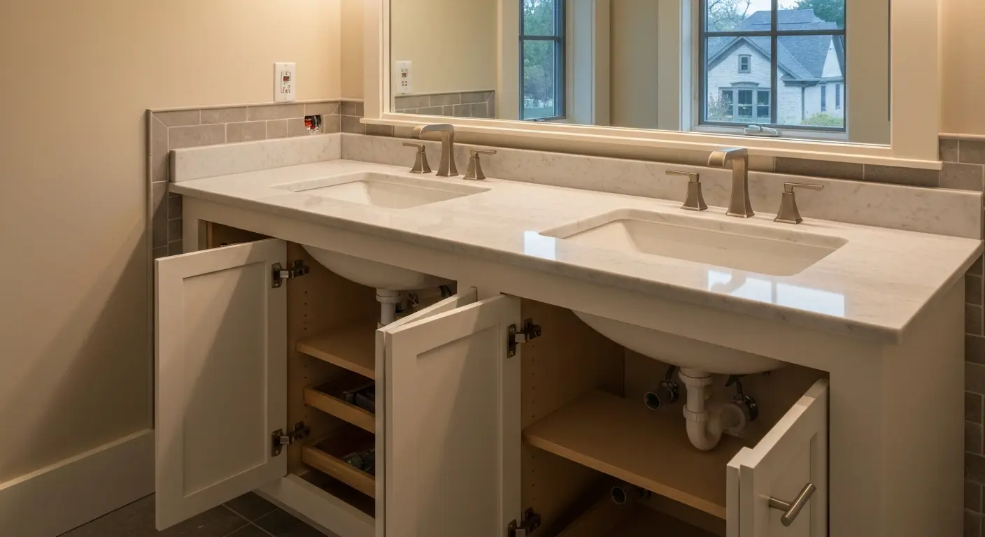 Double bathroom vanity installation
