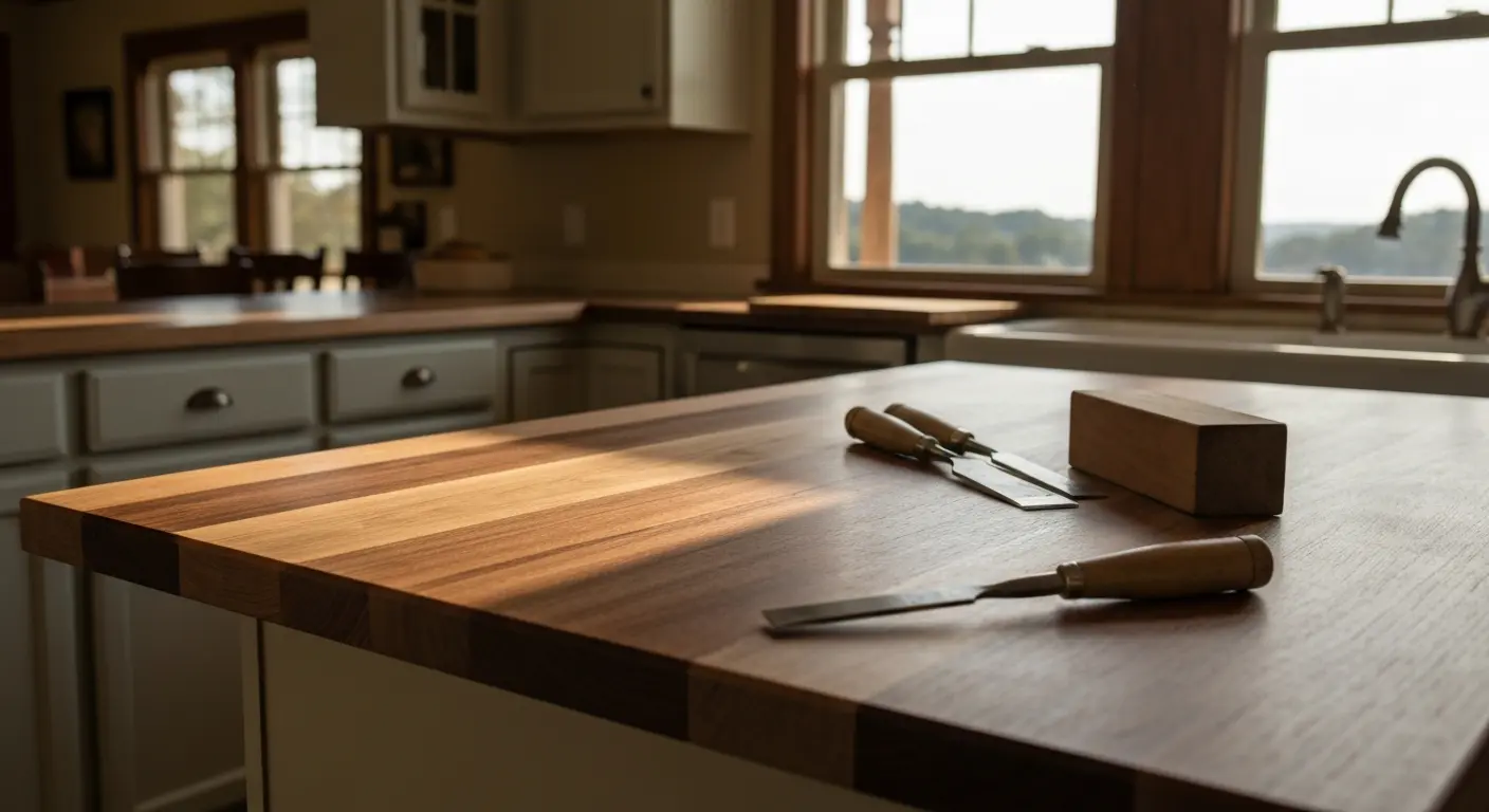 Wood countertop installation