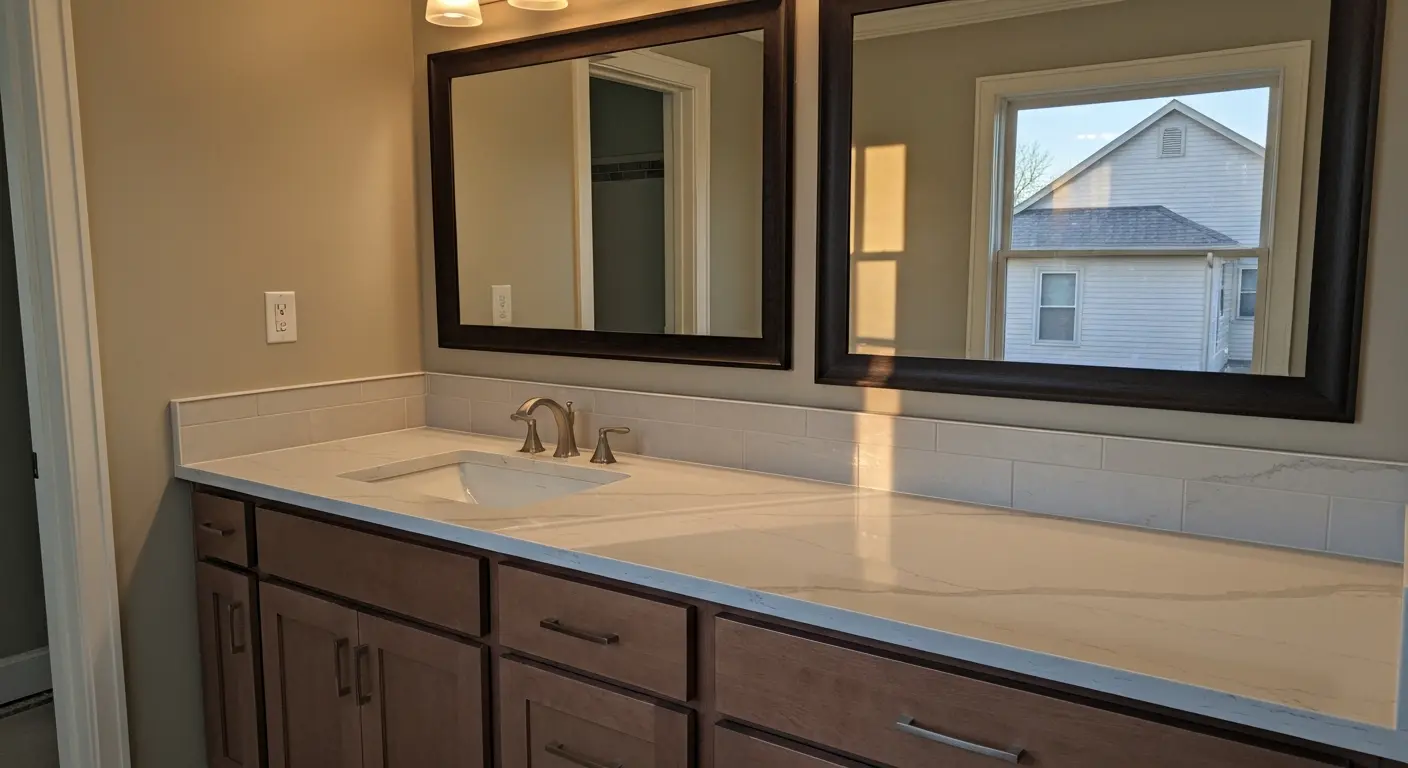 Bathroom vanity with countertop replacement