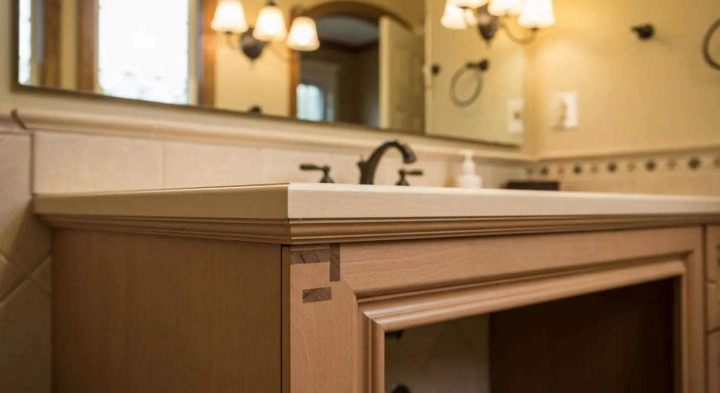 Bathroom vanity with trim detail