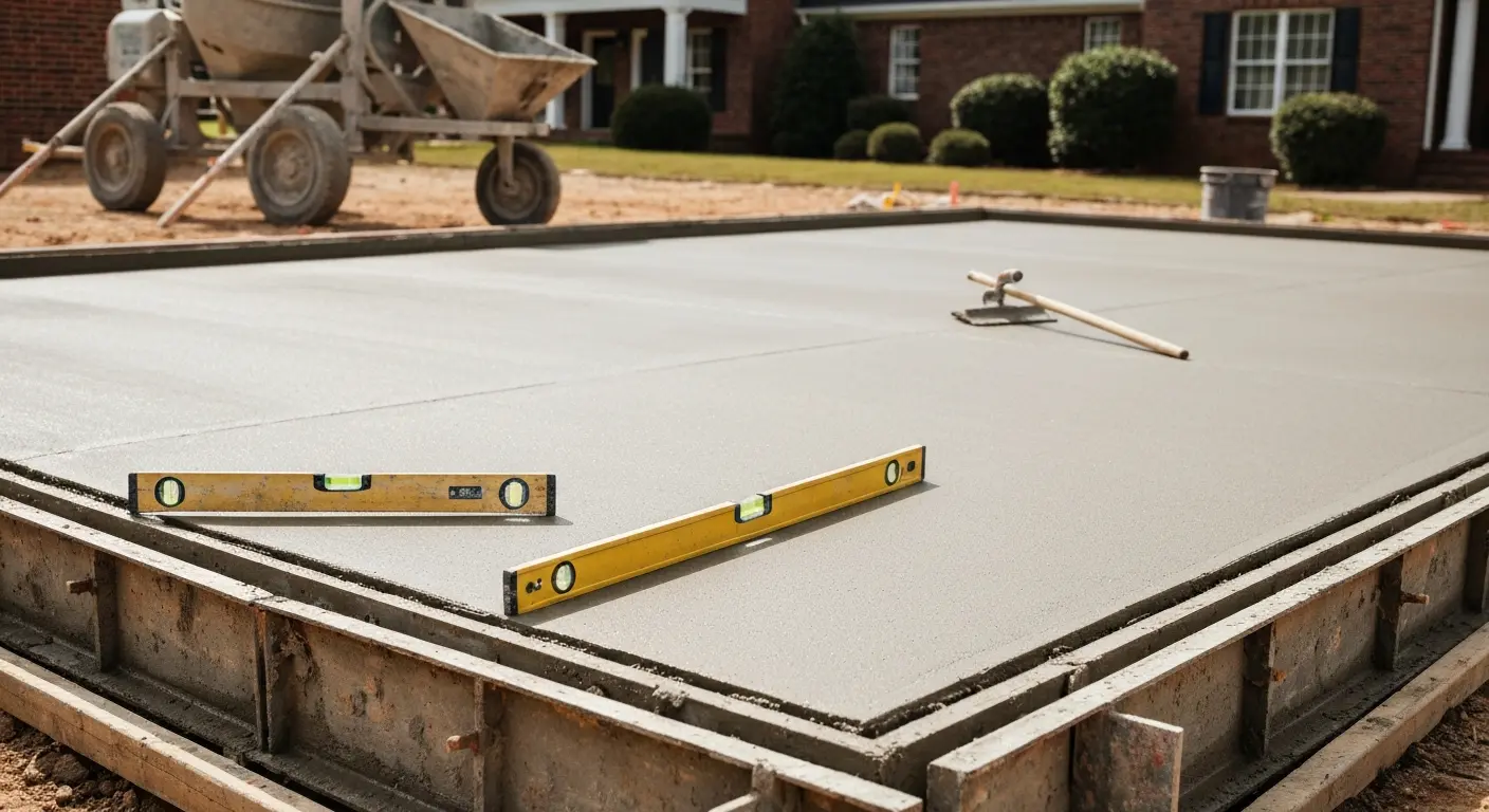 Foundation pour and concrete flatwork