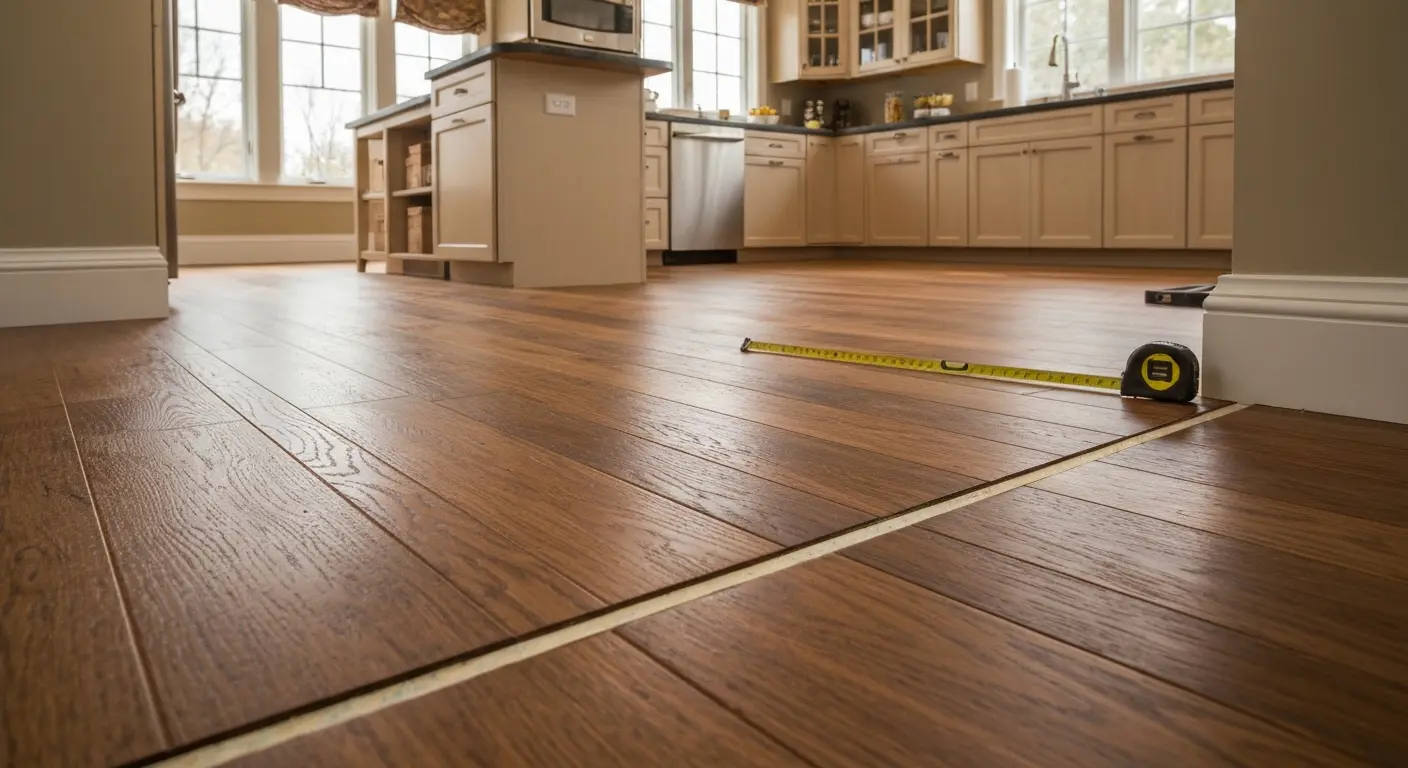 Hardwood flooring in kitchen