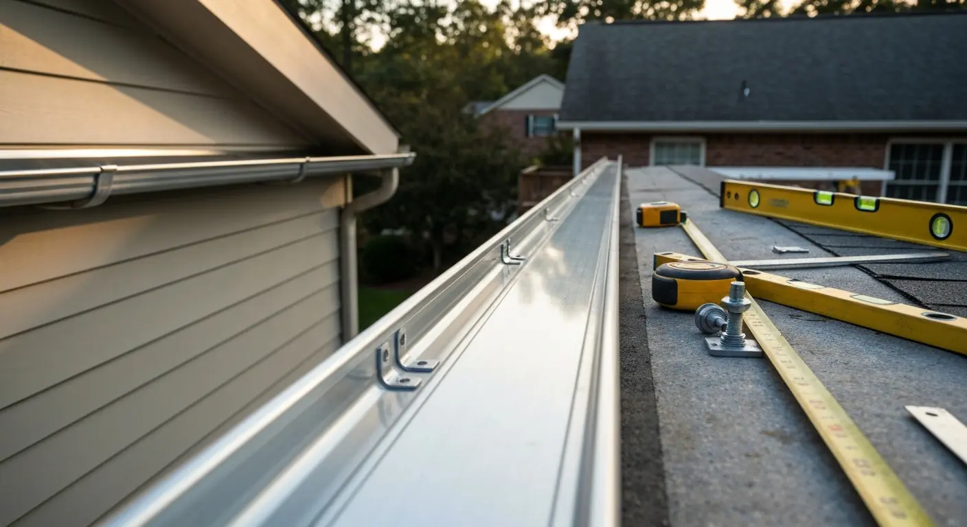 New gutter installation on home