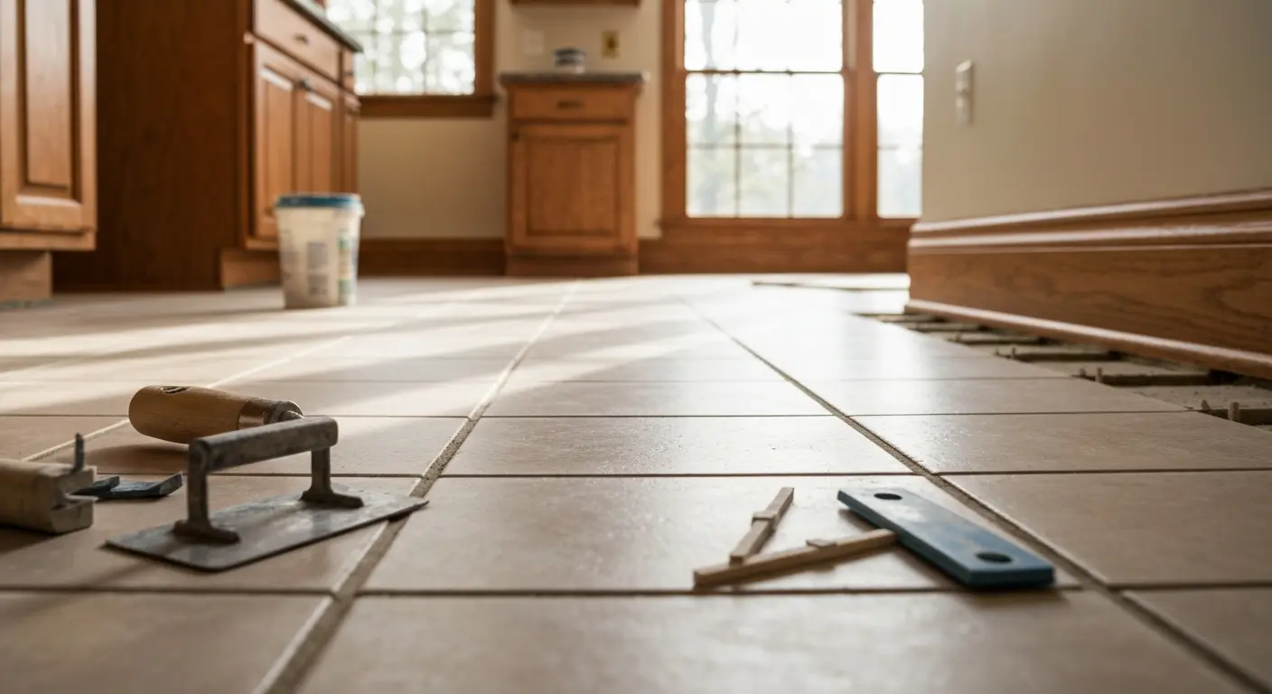 Tile kitchen floor installation