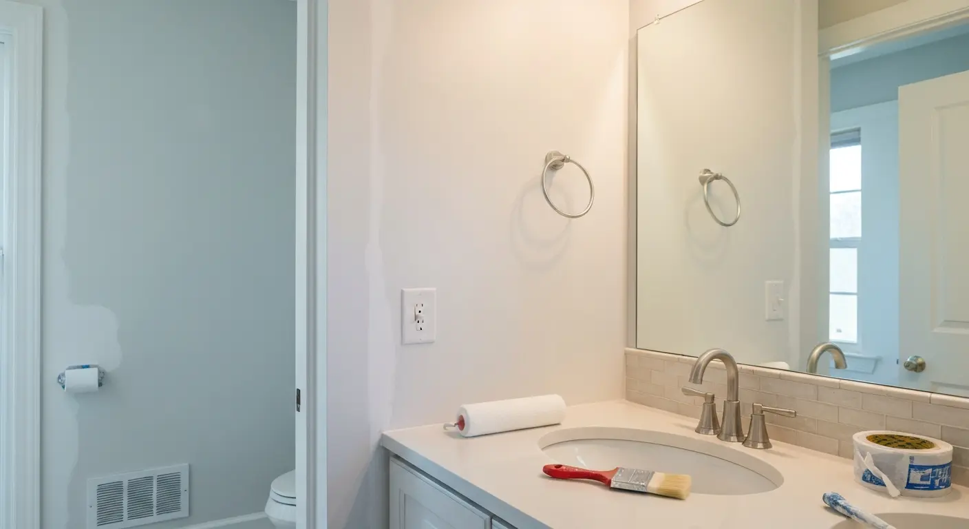 Bathroom wall painting project