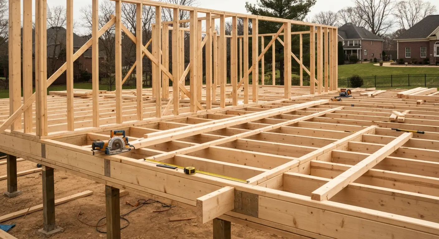 Home addition framing near Old Hickory Lake