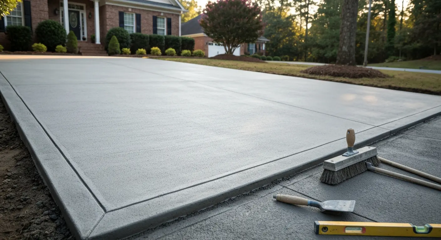 Concrete driveway