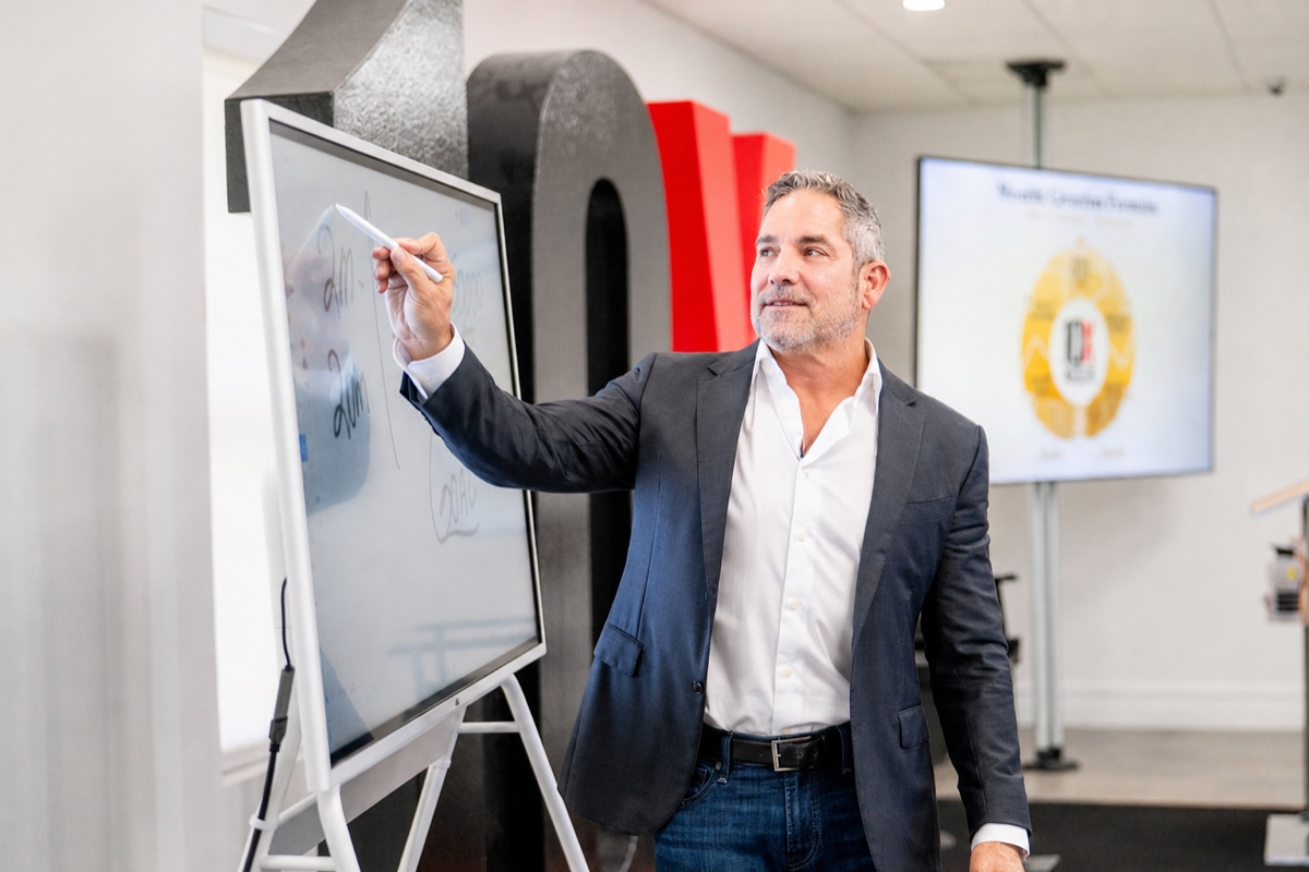 Grant Cardone leading a 10X Sales Manager Workshop session at the whiteboard
