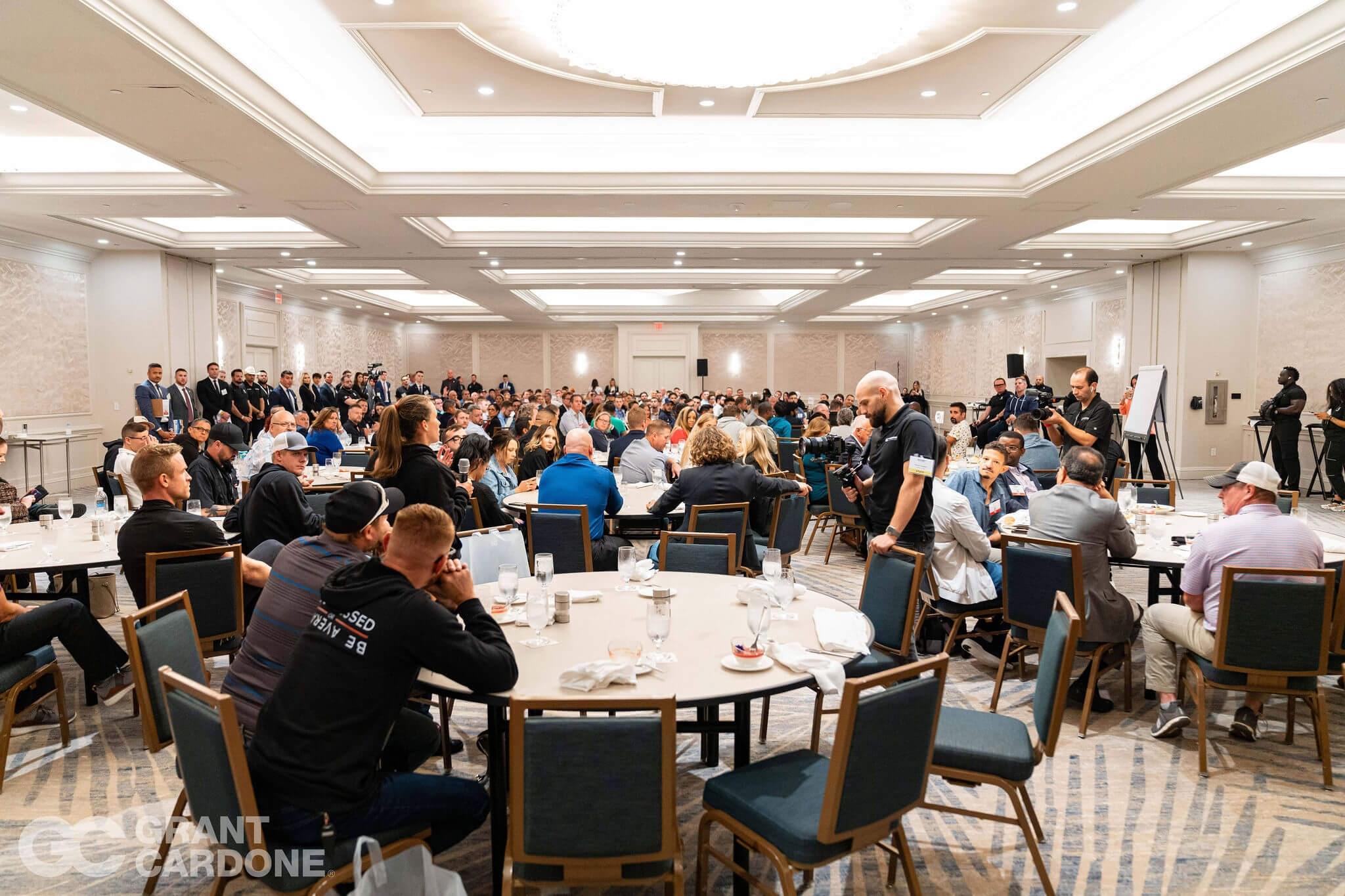 Owners working at the front of the room