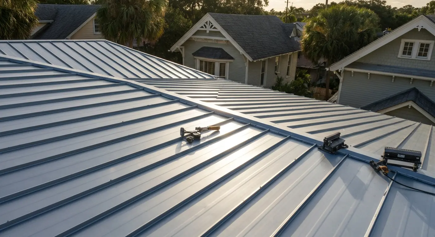 Metal roof installation