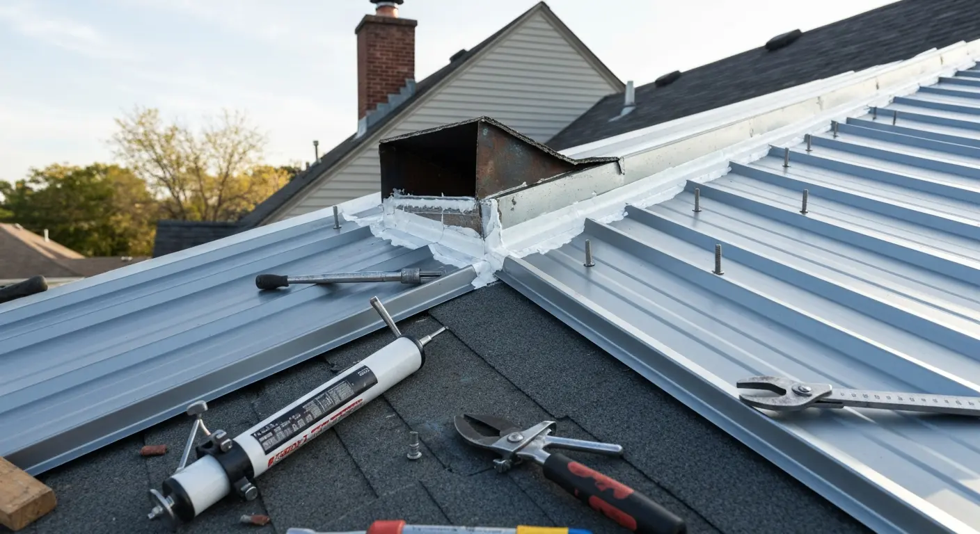 Metal roof installation detail