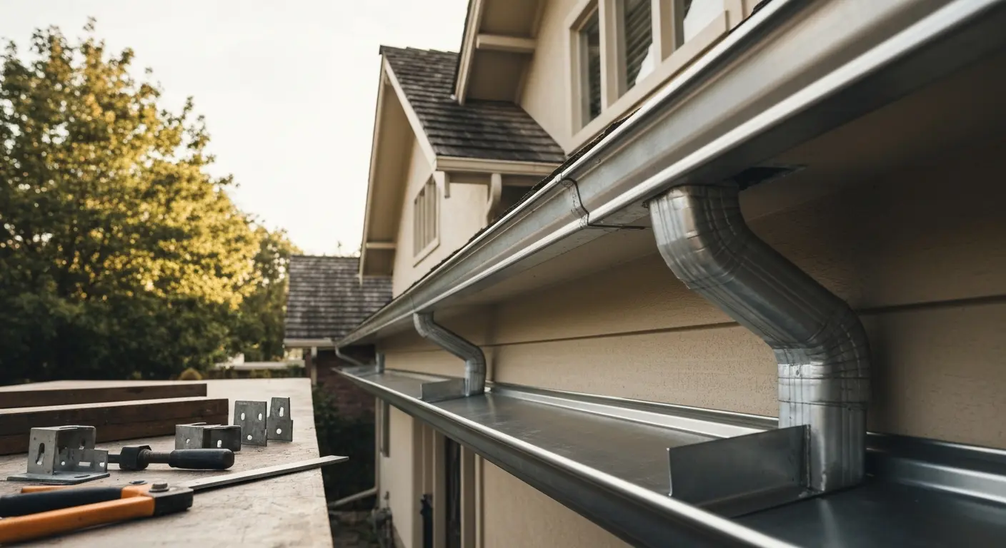 Sheet metal gutter and flashing work