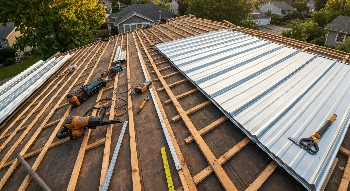 Metal roof replacement project