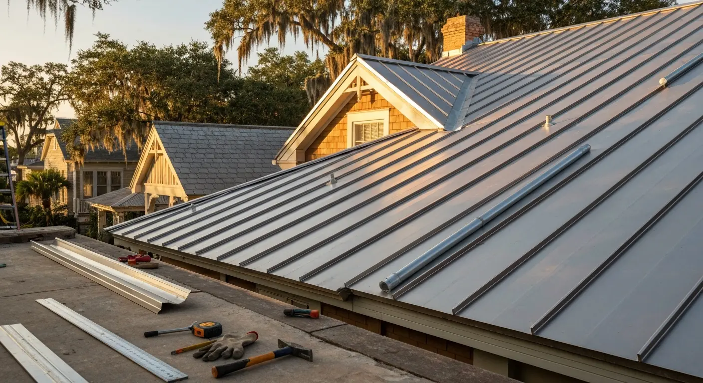 Metal roof replacement project